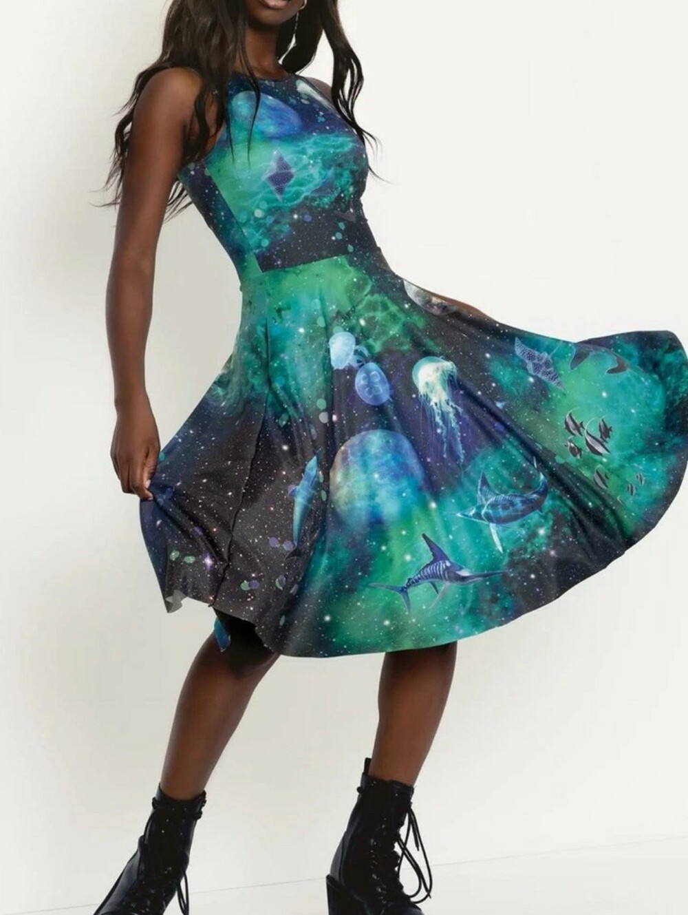 〰️Blackmilk〰️ Galactic Ocean Princess Midi Dress XL